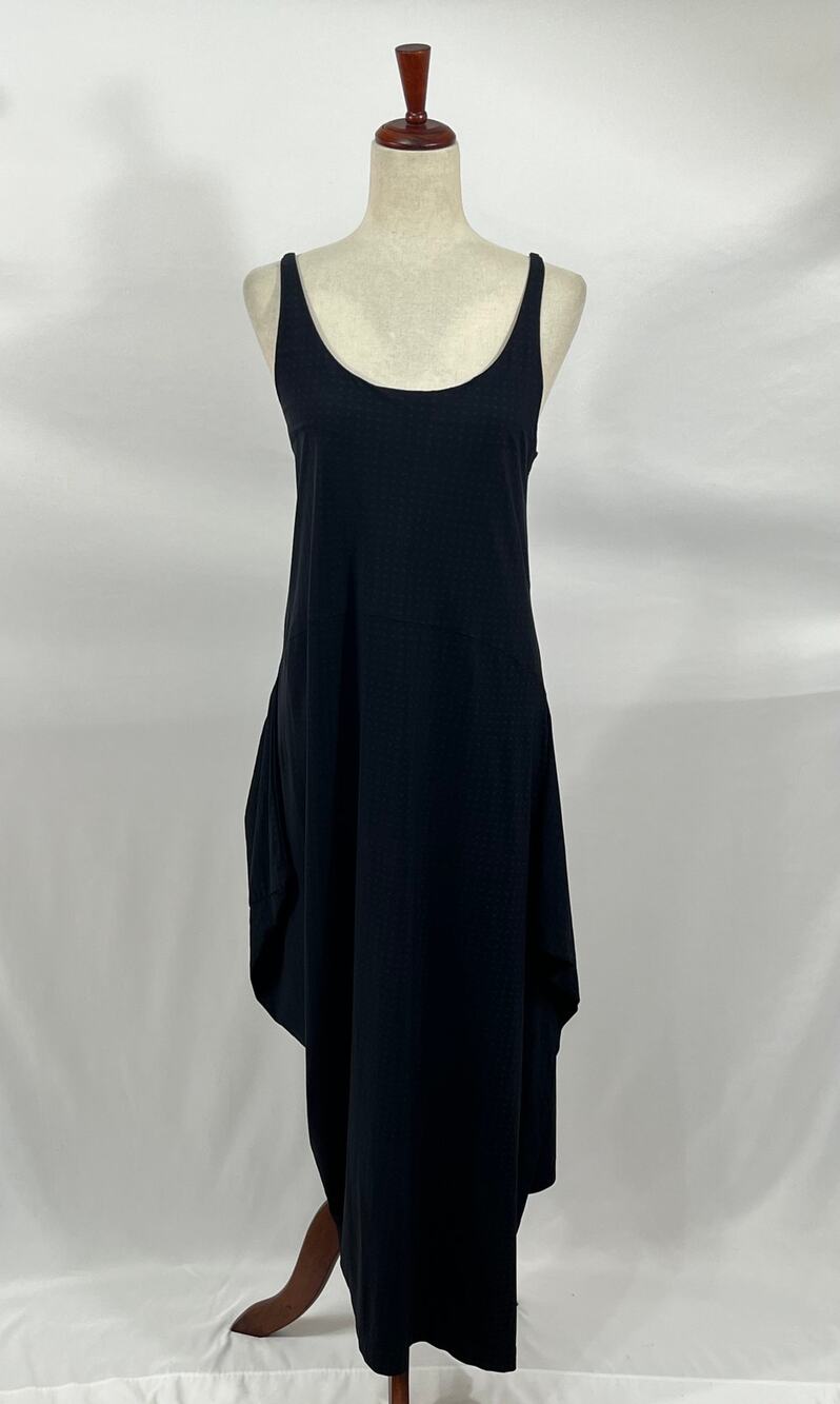 MARITHE FRANCOIS GIRBAUD 46 US 7 Black Y2K Jersey Midi Dress